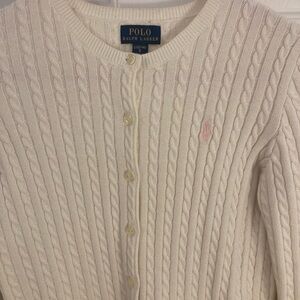 Polo by Ralph Lauren Girl’s Ivory Cable Knit Cardigan